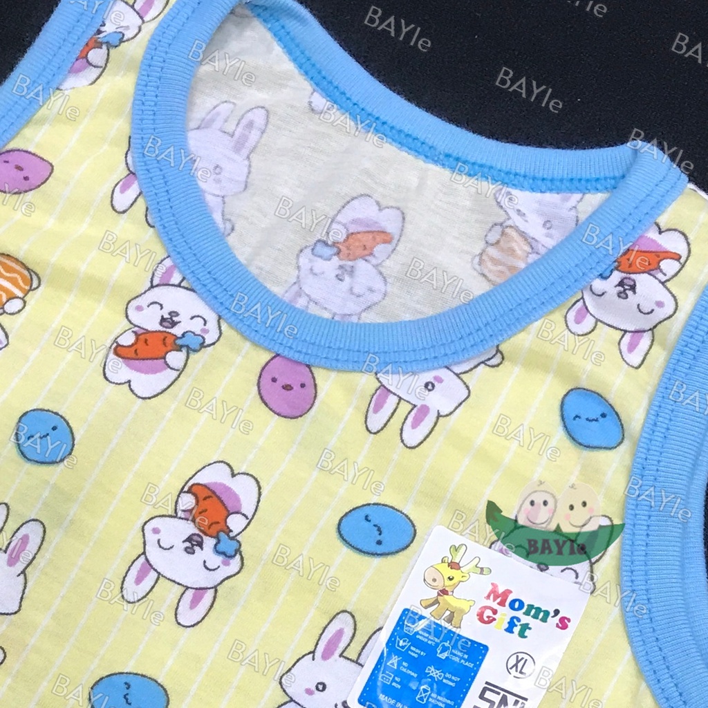 BAYIe - Setelan Singlet/Kutung Anak/Bayi FULL PRINT Motif RABBIT MOM'S GIFT STL-23-SG SNI Bahan 100% Katun Size S - XXL