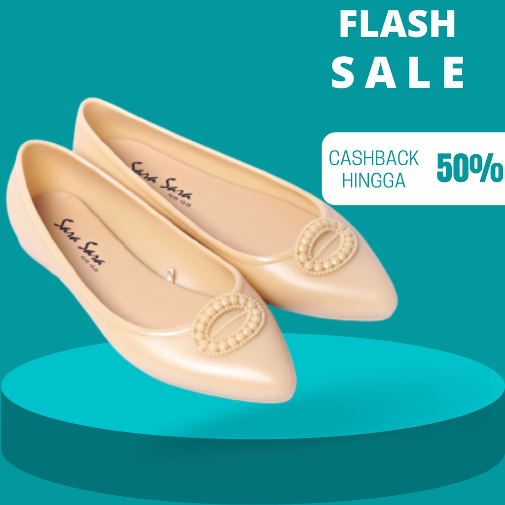 PROMO Sepatu Flatshoes Jelly Wanita Karet Anti Air Sepatu Jely Shoes Cewek Kekinian Terbaru
