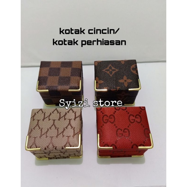 tempat cincin/ kotak cincin motif/ tempat perhiasan/ kotak perhiasan