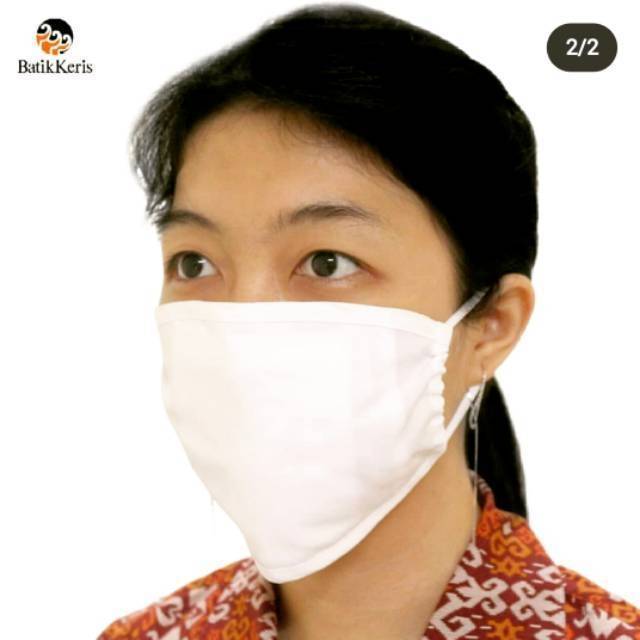 Masker Kain Putih Batik Keris[ECER]