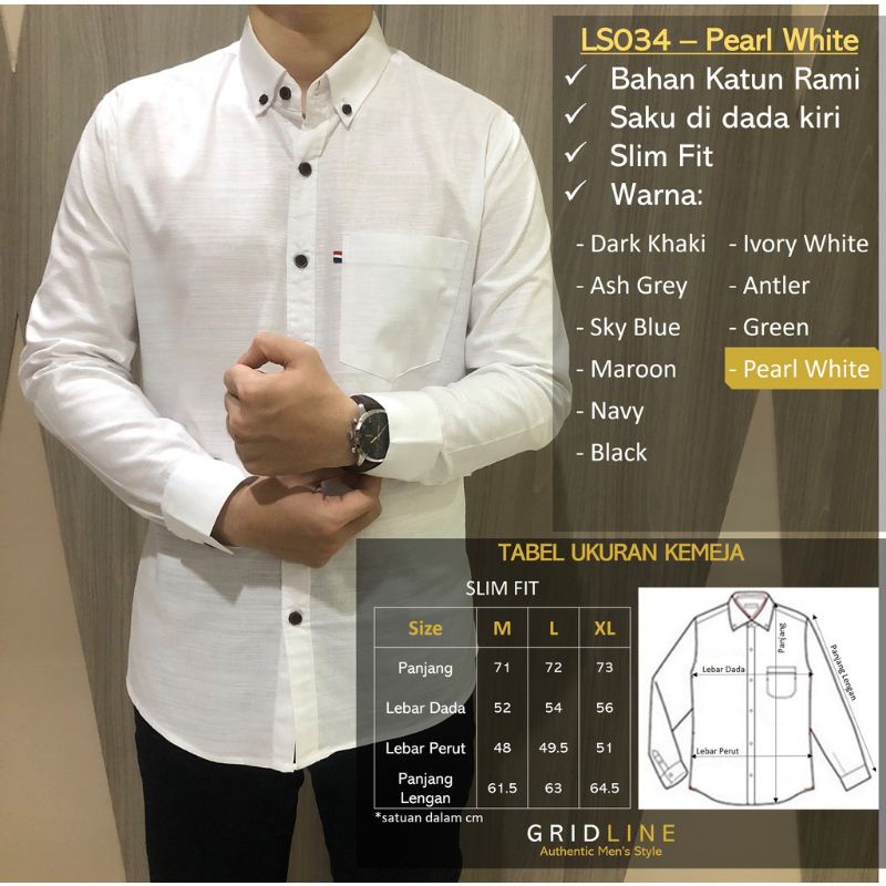 Kemeja Katun Slimfit Pria Lengan Panjang Merk Sport Original Distro Catoon sigerat Rami Import Kemeja polos Kasual Cowok Laki Laki-laki Keren Ukuran M L XL