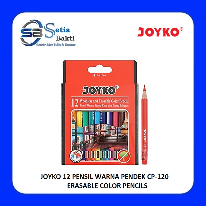 

JOYKO 12 Pensil Warna Pendek CP - 120 - Pensil Gambar - Erasable Color Pencils