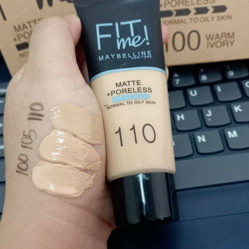 Fondation Maybelline Fit me Matte poreless Hasil warna natural