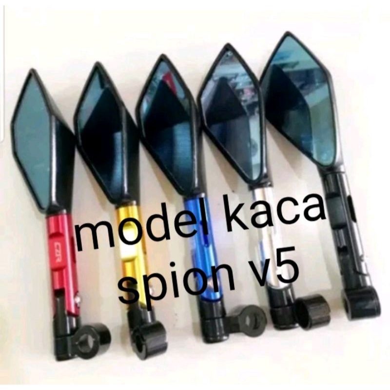 spion tomok cnc model V5 kaca besar bahan almunium cnc universal motor