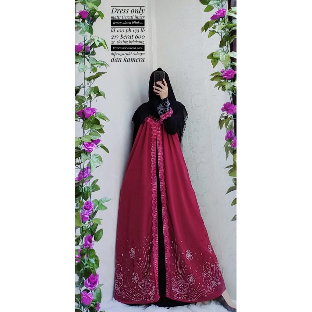 Dress Wanita Muslim Dress Only Ceruti Dress Menyusui Seragam Pernikahan Seragam Pesta Gamis Wanita