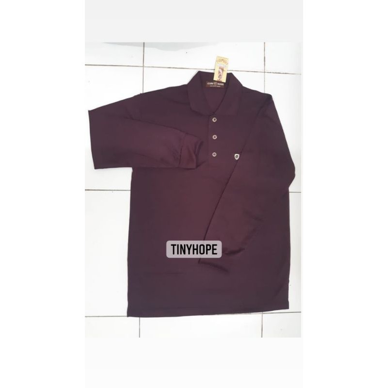 Kaos Kerah / Kaos Polo Pria CUN NAM Polos Lengan panjang