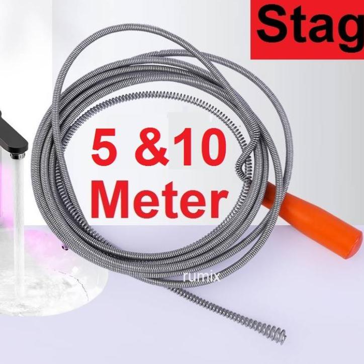 PIPE CLEANER STAG PEMBERSIH SALURAN PIPA MAMPET SUMBAT TERSUMBAT DRAIN PIPE CLEANER MANUAL 5 METER 1