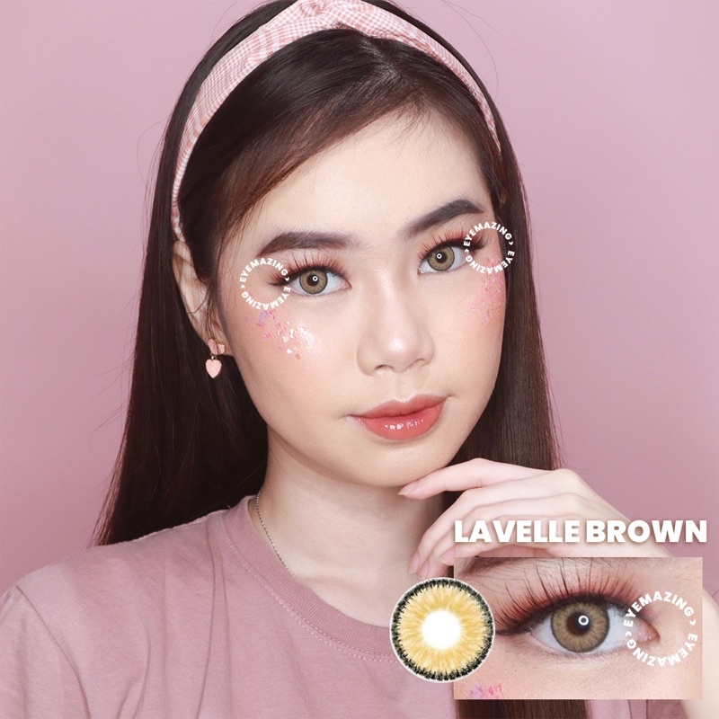 EYEMAZING Softlens - LAVELLE Brown / Coklat Normal Minus Beda Minus