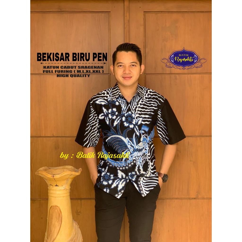 BEKISAR BIRU RAJASAKTI KEMEJA BATIK SOLO PRIA LENGAN PENDEK PANJANG LAPIS FURING ATASAN PREMIUM MODERN KATUN HALUS PANCASILA RED LOVENO DAVINAH MERAK JOGET BEKISAR BLUE 2 SADAJIWO TWO ABHICANDRA LAWASAN ABISEKA ADHIMUKTI ADHIRAJASA ADI PRAMANA TWO ADINATA