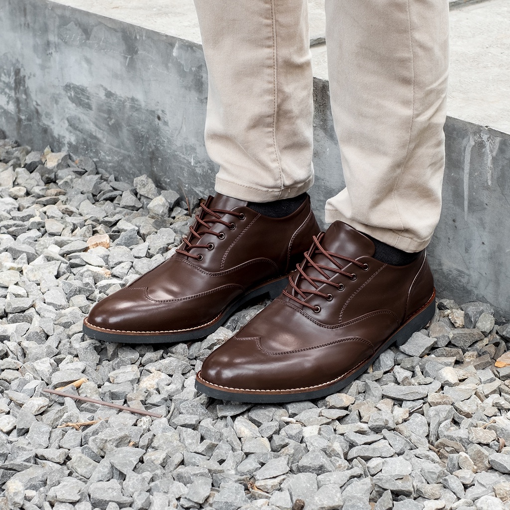 LINGARD BROWN |ManNeedMe x Lvnatica| Sepatu Pantofel Pria Formal Oxford Shoes ORIGINAL