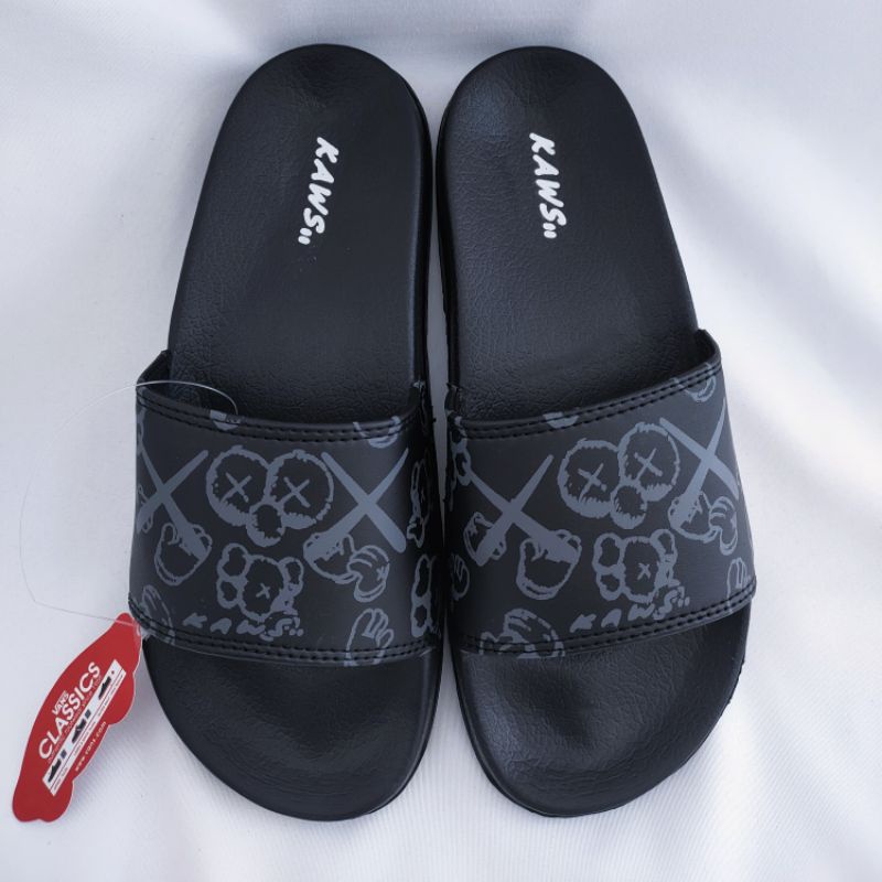 SENDAL Slop Kaws Hitam Sendal Slop pria sendal slop karet original Sendal Slop Ori Sendal Distro-3