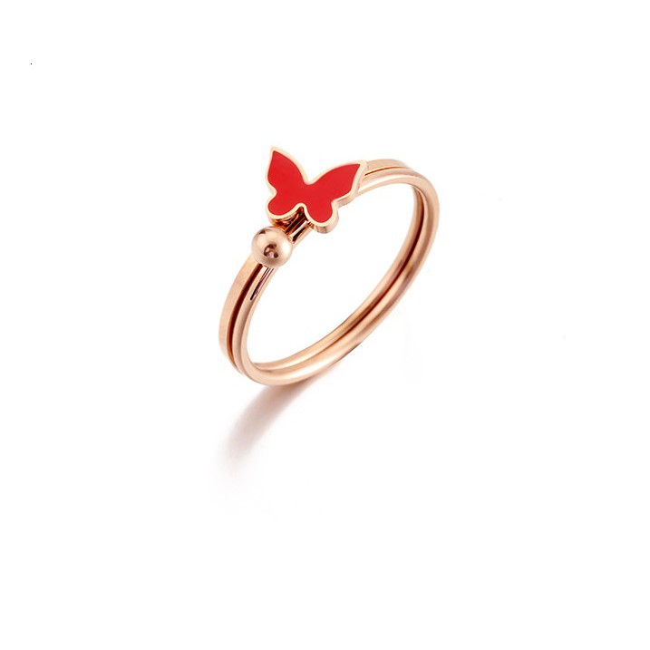 Cincin Titanium Mini Korea Wanita CK121 warna bisa untuk cincin kawin nikah fashion 2in1