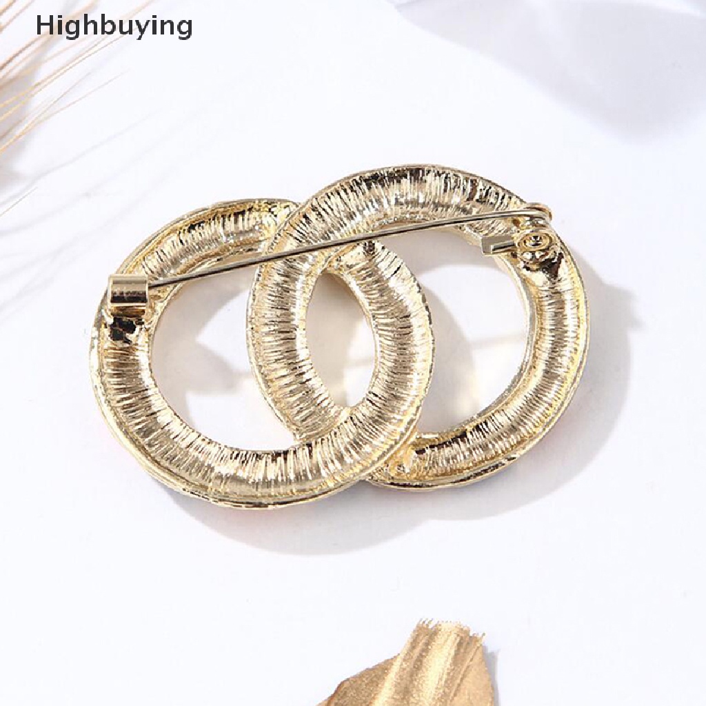 Hbid Bros Pin Enamel Desain Lingkaran Ganda Hias Mutiara Multi Warna Untuk Aksesoris Mantelsyal Wanita