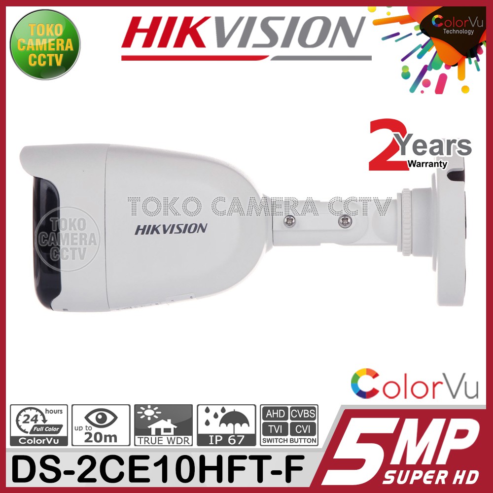 KAMERA CCTV OUTDOOR 5MP COLORVU HIKVISION DS-2CE10HFT-F