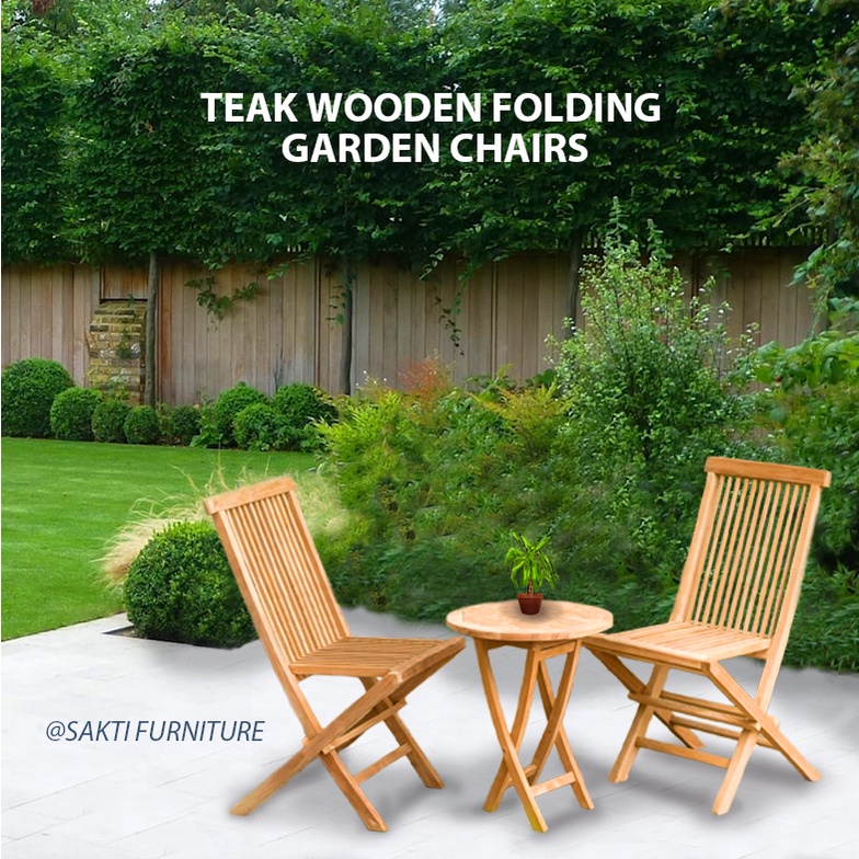 Kursi Lipat Kayu Jati Minimalis, untuk taman (Minimalist Teak Wood Folding Garden Chair) GRADE - A