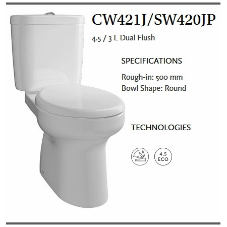 KLOSET DUDUK TOTO SINGLE FLUSH / KLOSET DUDUK - CW 421