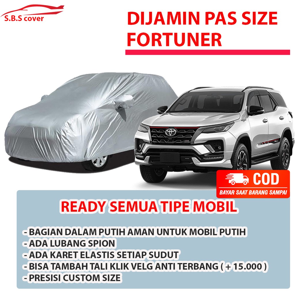 Cover Mobil FORTUNER Sarung Mobil Fortuner/Fortuner vrz/pajero/pajero sport/pajero dakar/innova lama/corolla cross/avanza/xenia/crv/crv lama/new crv/all new crv/crv 2022/crv turbo/crv gen 1/crv gen 2/crv gen 3/crv gen 4/ertiga/ertiga lama/new ertiga/Dodge