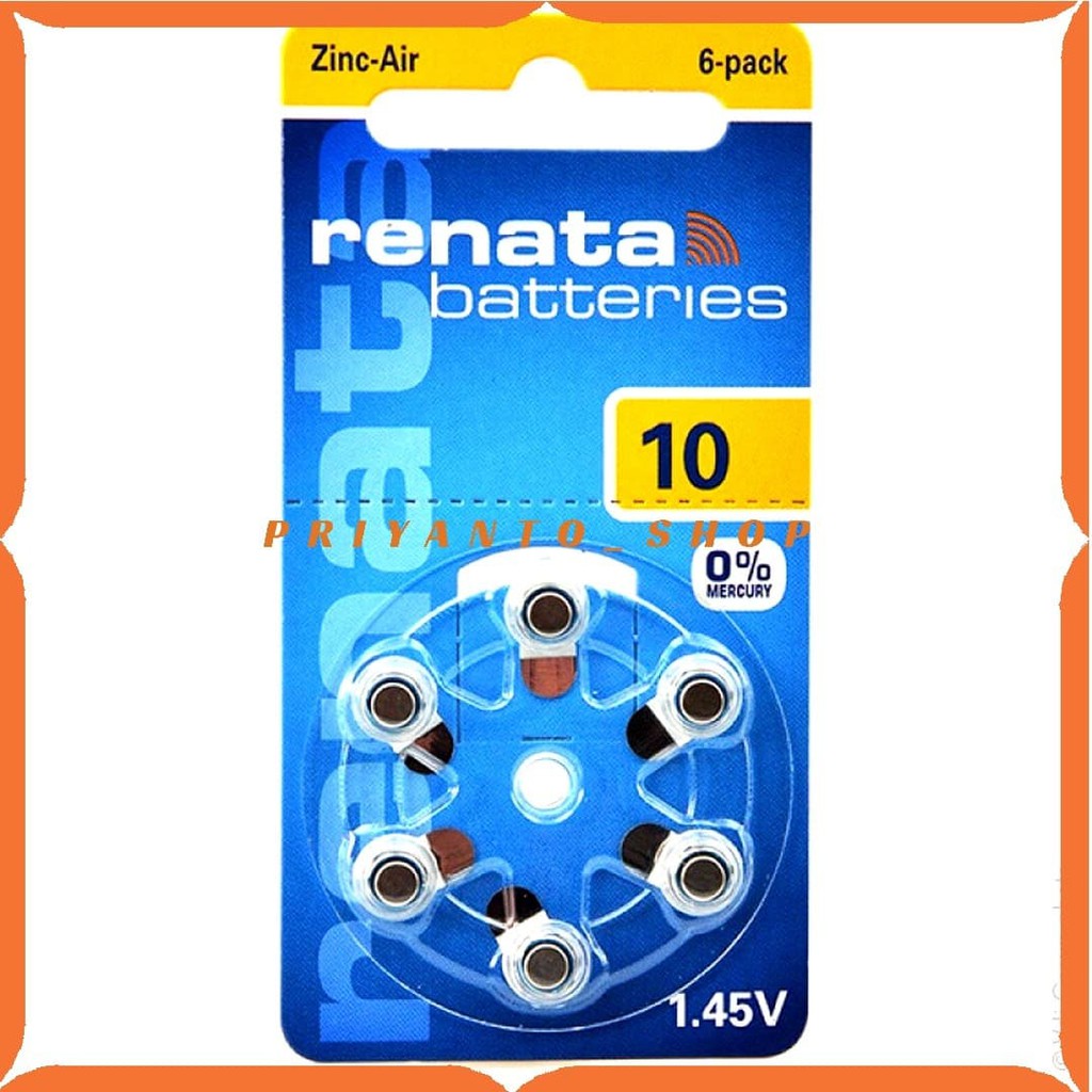 Battery Baterai batre Renata za10 10 A10 OriginaL Hearing Aid Battery Perbiji