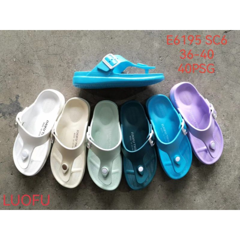 Sandal jepit wanita luofu E 6195-CW sandal karet jepit terbaru sandal jepit jelly gesper nyaman