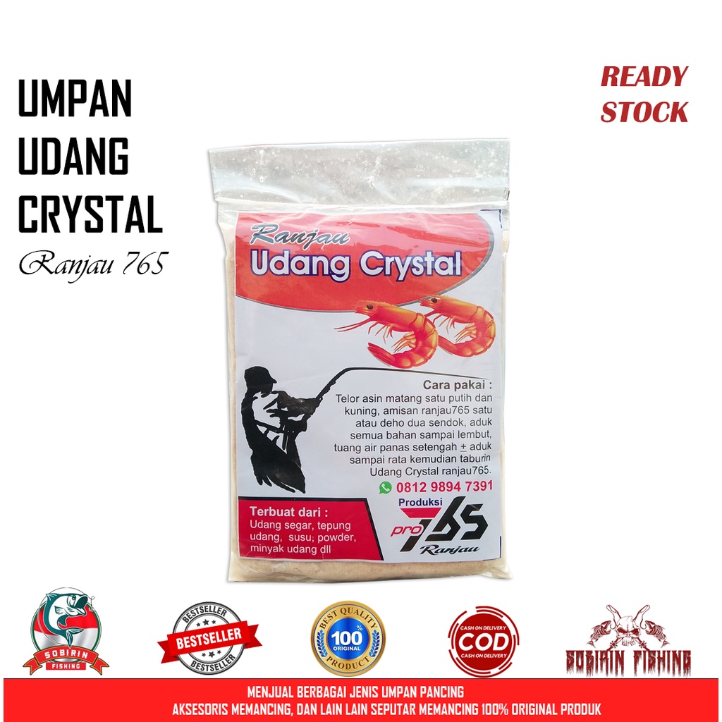 Umpan pancing Ranjau udang crystal sachet - umpan ikan mas terbuat dari udang segar praktis - umpan