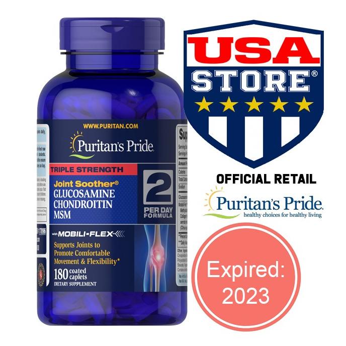 PURITAN GLUCOSAMINE TRIPLE 180 CAPLETS CHONDROITIN MSM PURITAN'S PRIDE Lc