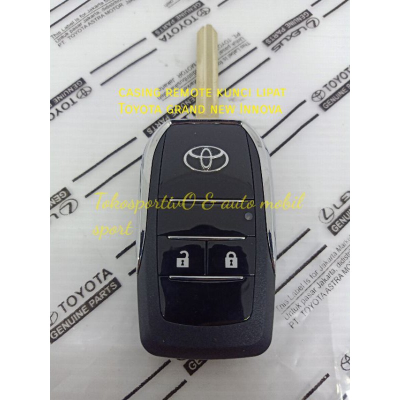 Casing kunci Remote mobil Toyota grand Innova 2012-2015 model style kunci lipat buat pengganti lama