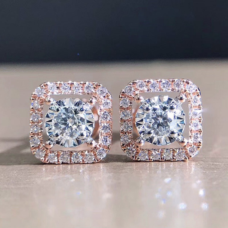 Classic Design Women Stud Earrings Inlaid Cubic Zirconia Luxury Female Accessories Exquisite Gifts Timeless Style Jewelry