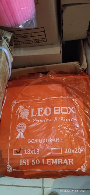 BOX  NASI 18*18, BAHAN TEBAL  DAN POLOS .SEPACK 50 LBR