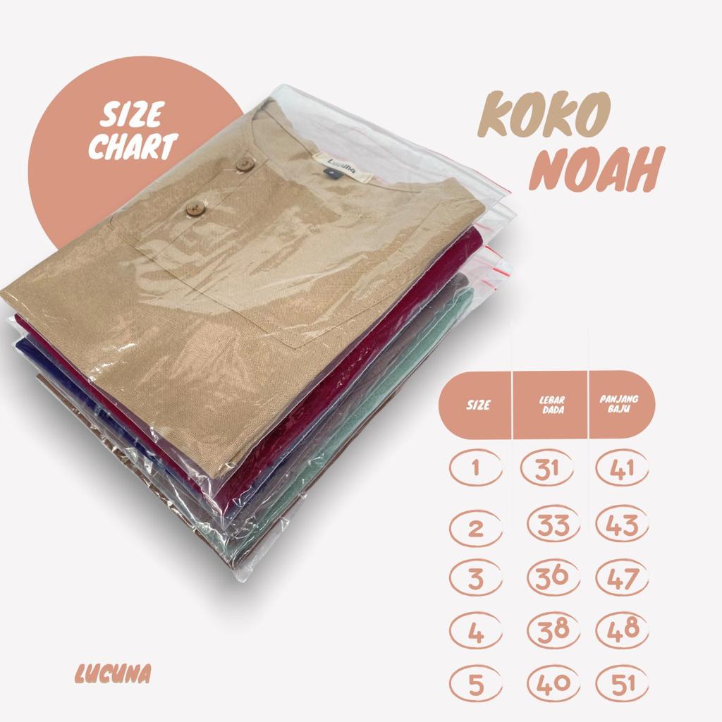 Koko Anak Noah Original Lucuna Linen Super Premium Koko Anak Laki-laki