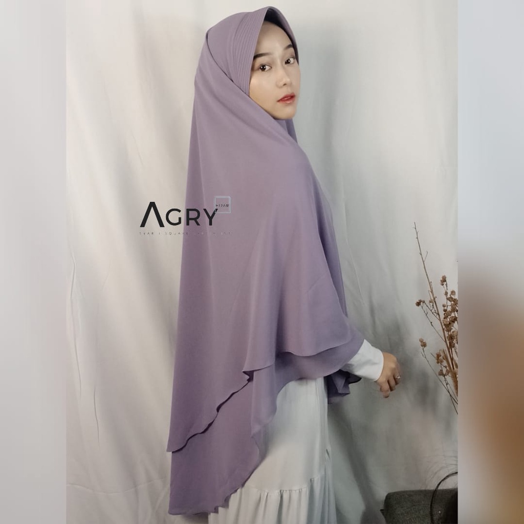 ᴀɢʀʏ Khimar Lancip Jumbo 2 Layer Ceruty Premium