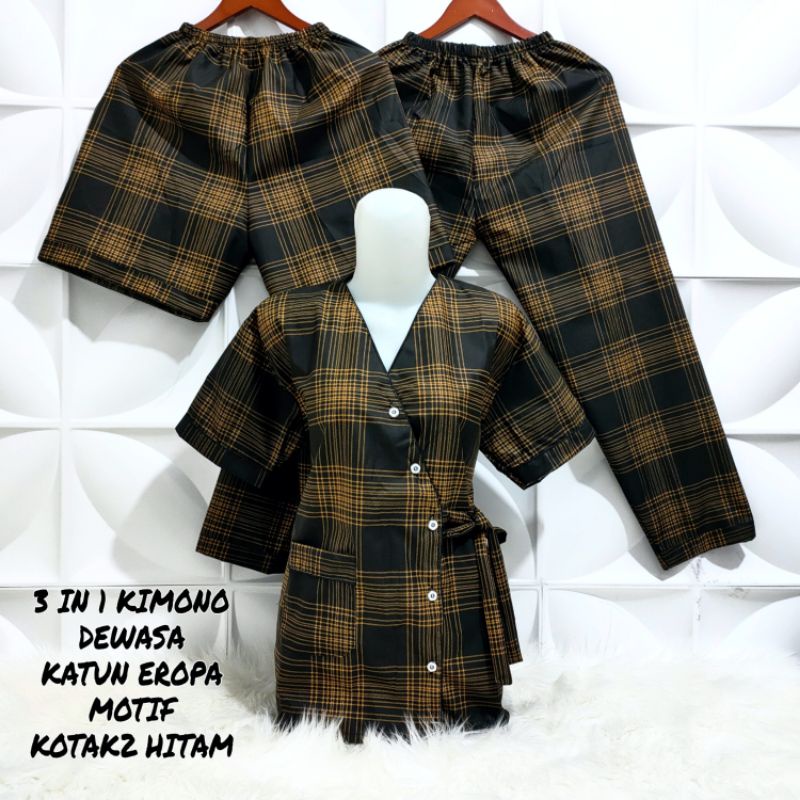 PIYAMA DEWASA KIMONO 3IN1 MOTIF KARAKTER