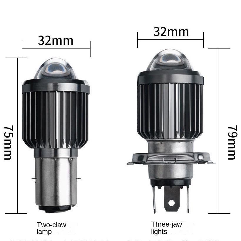 Lampu Sorot led H4 H6 / BA20D Warna Putih Kuning Untuk Motor