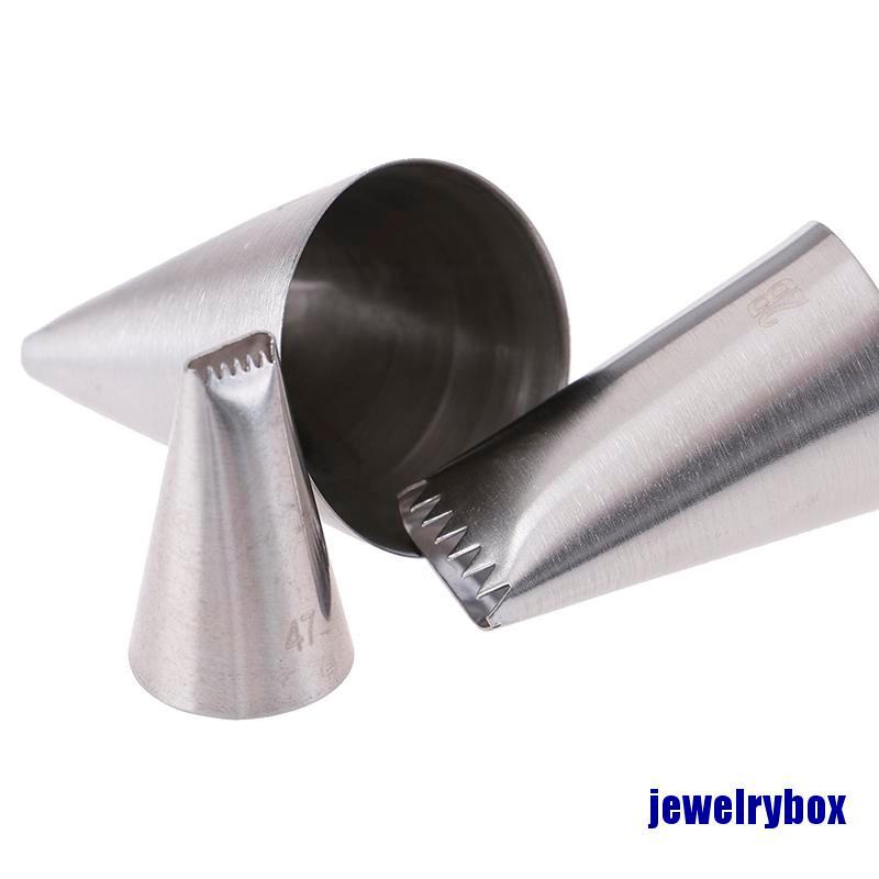 3 Pcs / set Nozzle Icing Piping Bahan Stainless Steel Untuk Dekorasi Kue