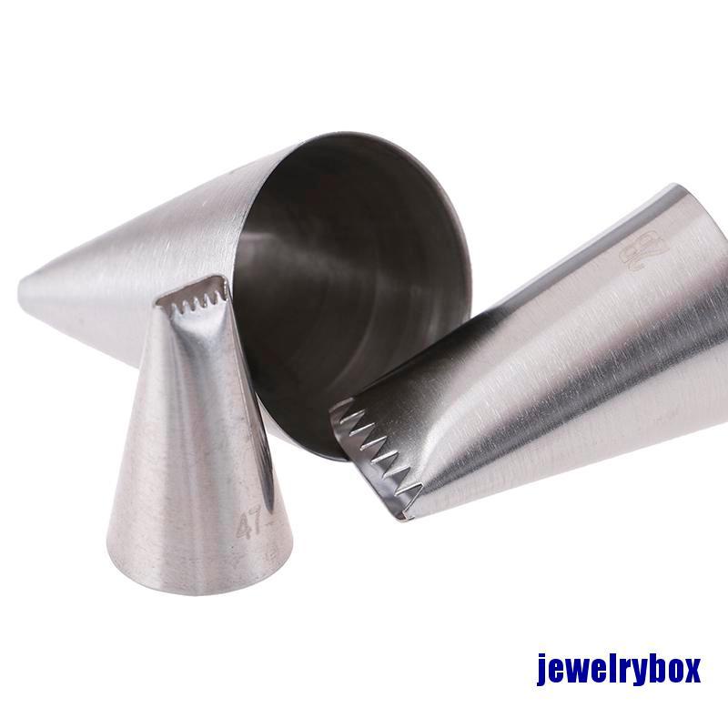 3 Pcs / set Nozzle Icing Piping Bahan Stainless Steel Untuk Dekorasi Kue