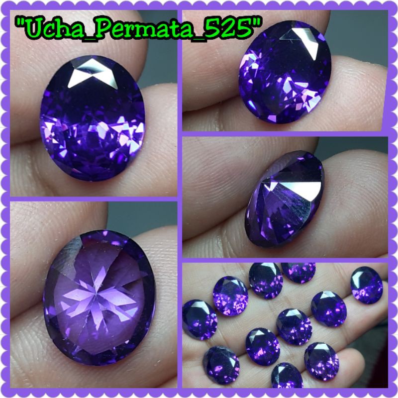 diamond sintetic amethys kecubung ungu cutting bold murah