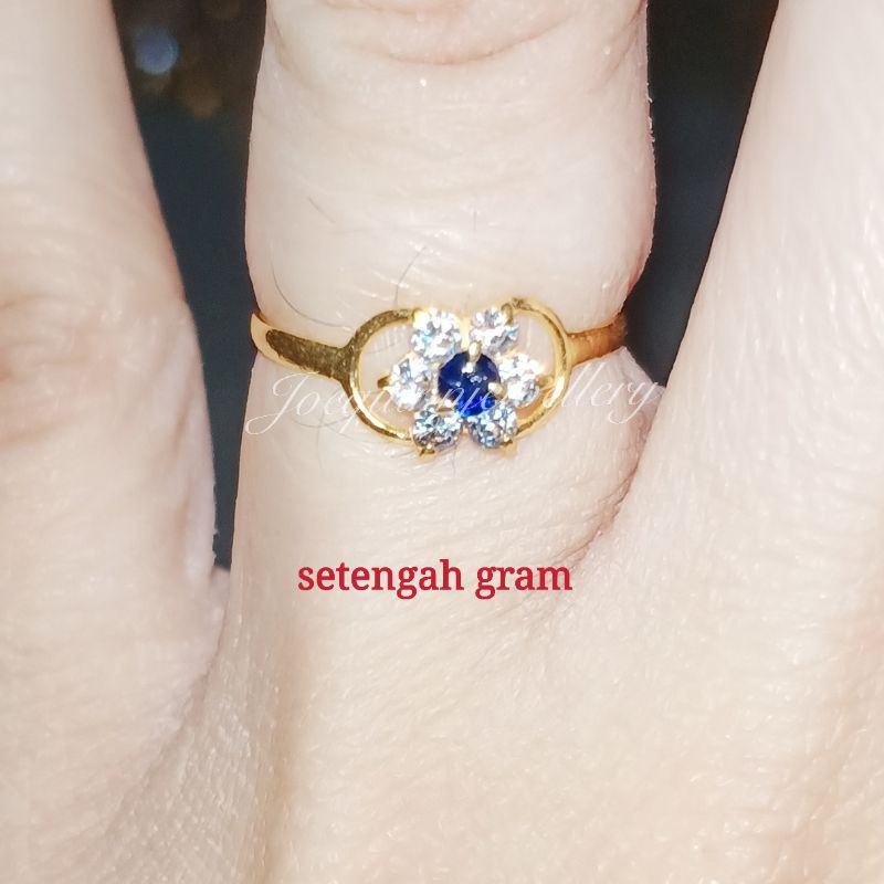 cincin bunga setngah gram uk 8-13, 1 gram ukuran 12 emas muda