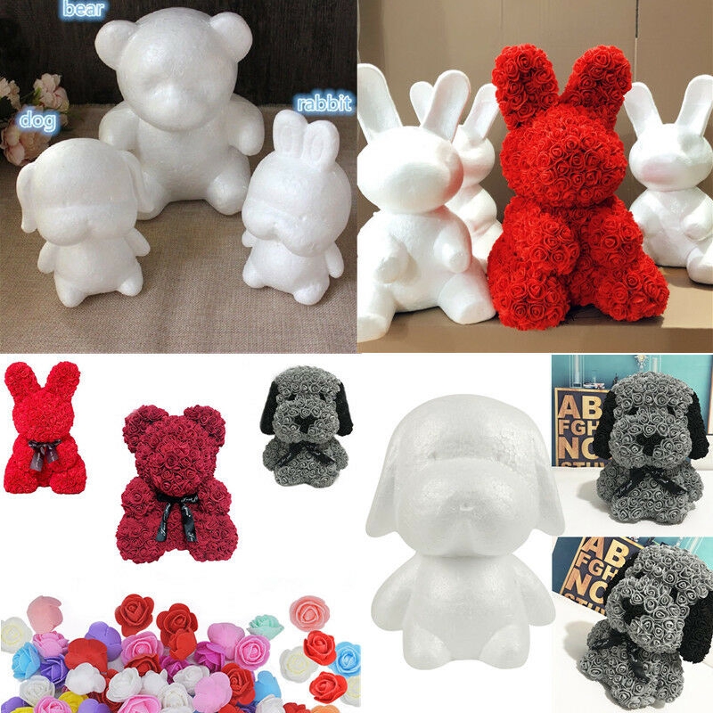 Mainan Boneka Beruang / Kelinci / Anjing Bahan Busa Polystyrene / Styrofoam Untuk Dekorasi Pernikahan / Hadiah Valentine