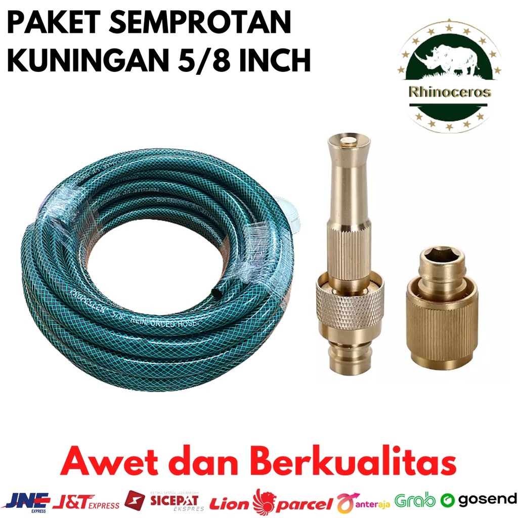 Paket Selang Benang Hijau 5/8 Semprotan Kuningan 5m 10m 15m 20m 25m