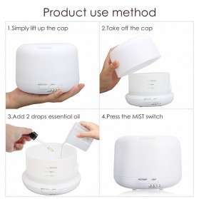 Taffware 4 in 1 Aroma Diffuser Humidifier Elektrik + 7 LED - HUMI H770 - White