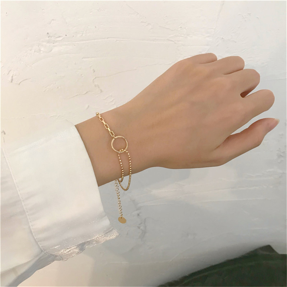 Gelang Cincin Geometris High-end Gaya Korea A&amp;6