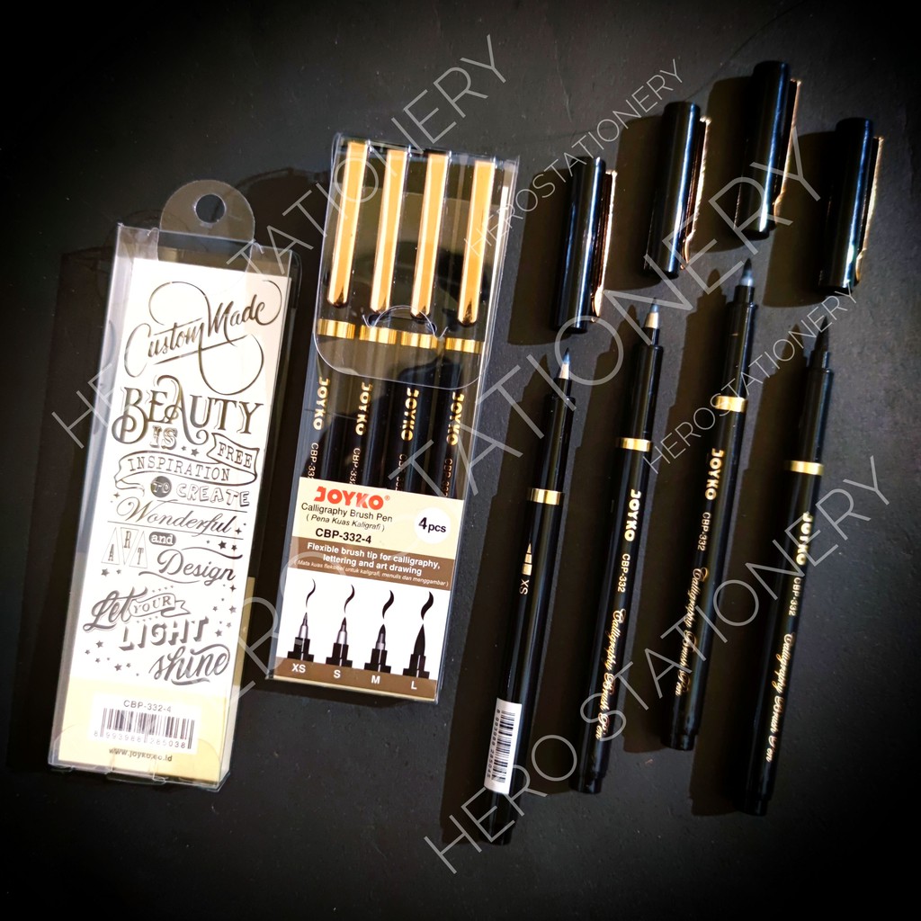 

Joyko pena kuas kaligrafi calligraphy brush pen XS S M L CBP-332-4