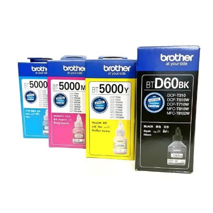 Tinta Brother BTD60 &amp; BT5000 - 1set Original BTD 60 BK BT 5000 Dye Ink - BTD60BK (4warna) CYMK