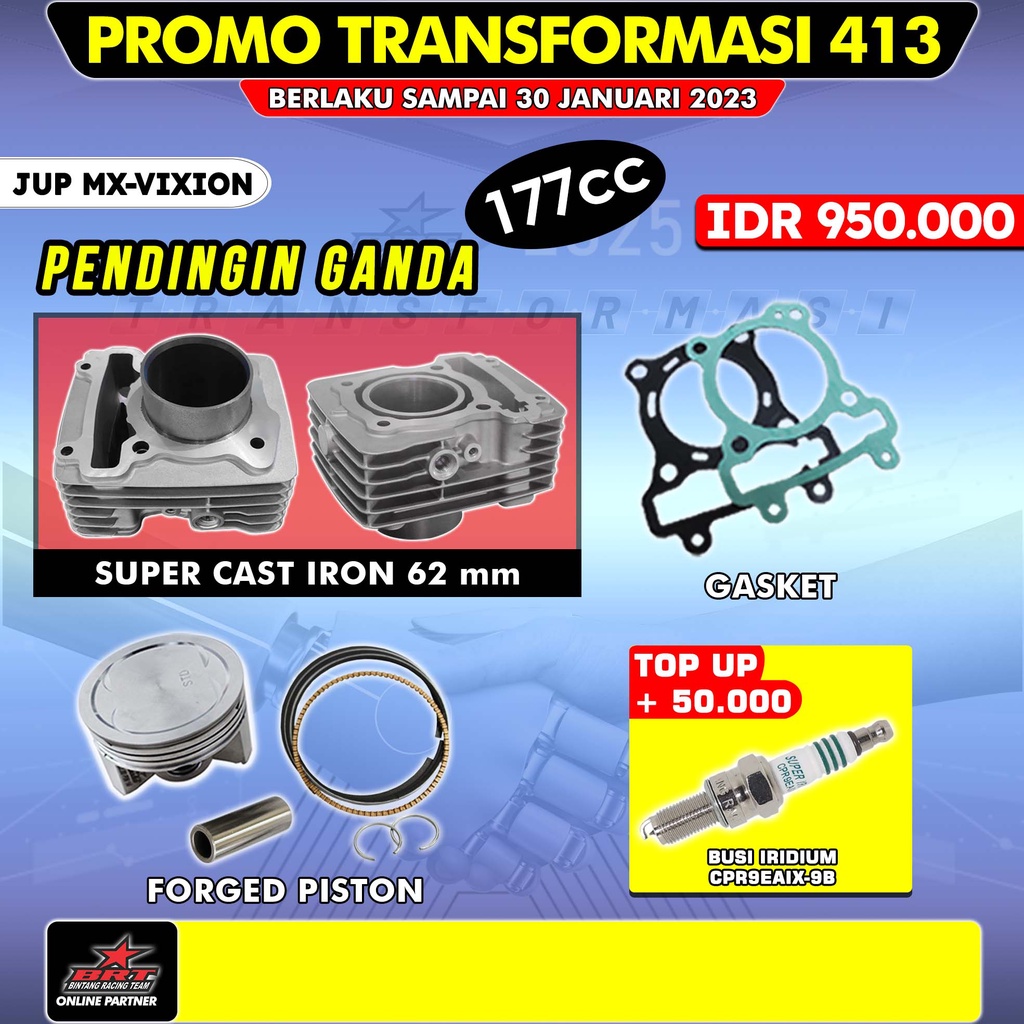 Promo 413 BRT Blok Piston Double Cooler 62mm Jupiter MX