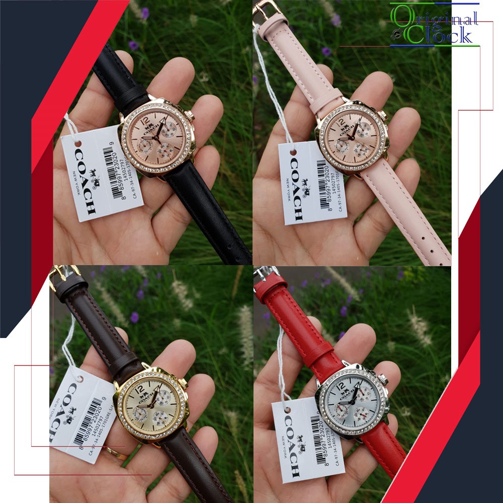 [COACH LADIES] - JAM TANGAN PRIA WANITA | RANTAI | KULIT | KARET | MURAH | WANITA COACH STRAP KULIT 
