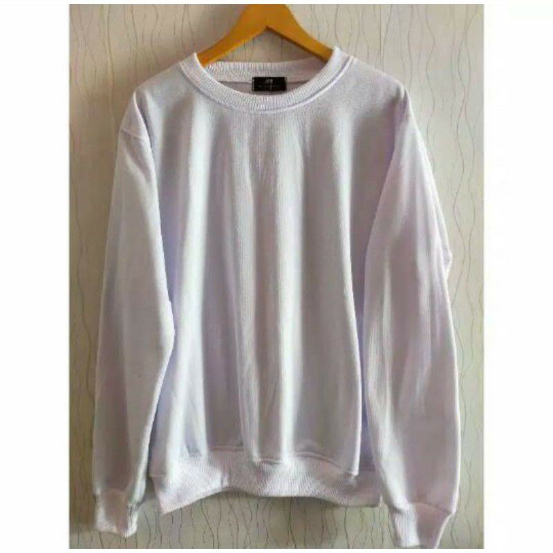 crewneck basic polos putih