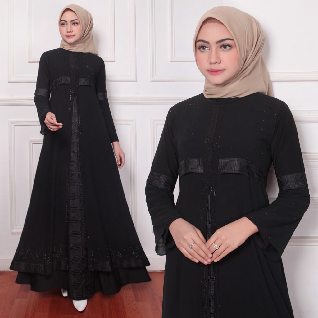 ABAYA DUBAI MUTIARA turki arabian model jersey mix ceruty bordir import size premium