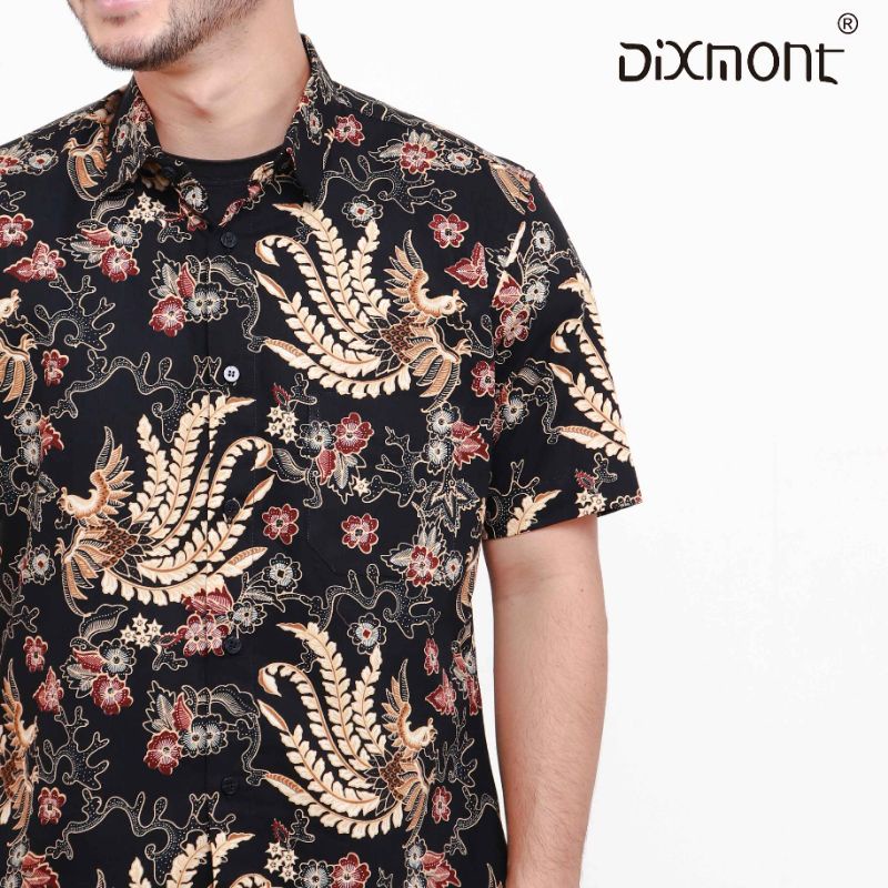 Dixmont Kemeja Pria Batik Pendek Hem BS01021