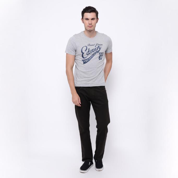New Product Edwin Celana Jeans Reguler Fit Pria Panjang Coklat Tua 506-72-Brown - Cokelat Tua, 28