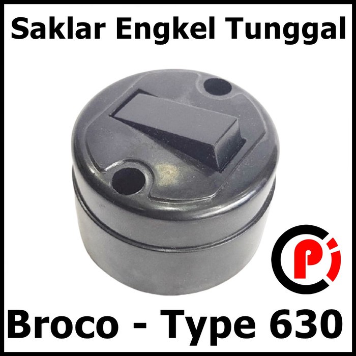 Broco Saklar Engkel Tunggal 1 Gang Timbul Type 630 Hitam