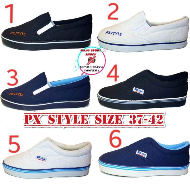 PX STYLE 128 179 - Sepatu original Slip On Kanvas Sepatu lukis / Sepatu slip on px style pria wanita